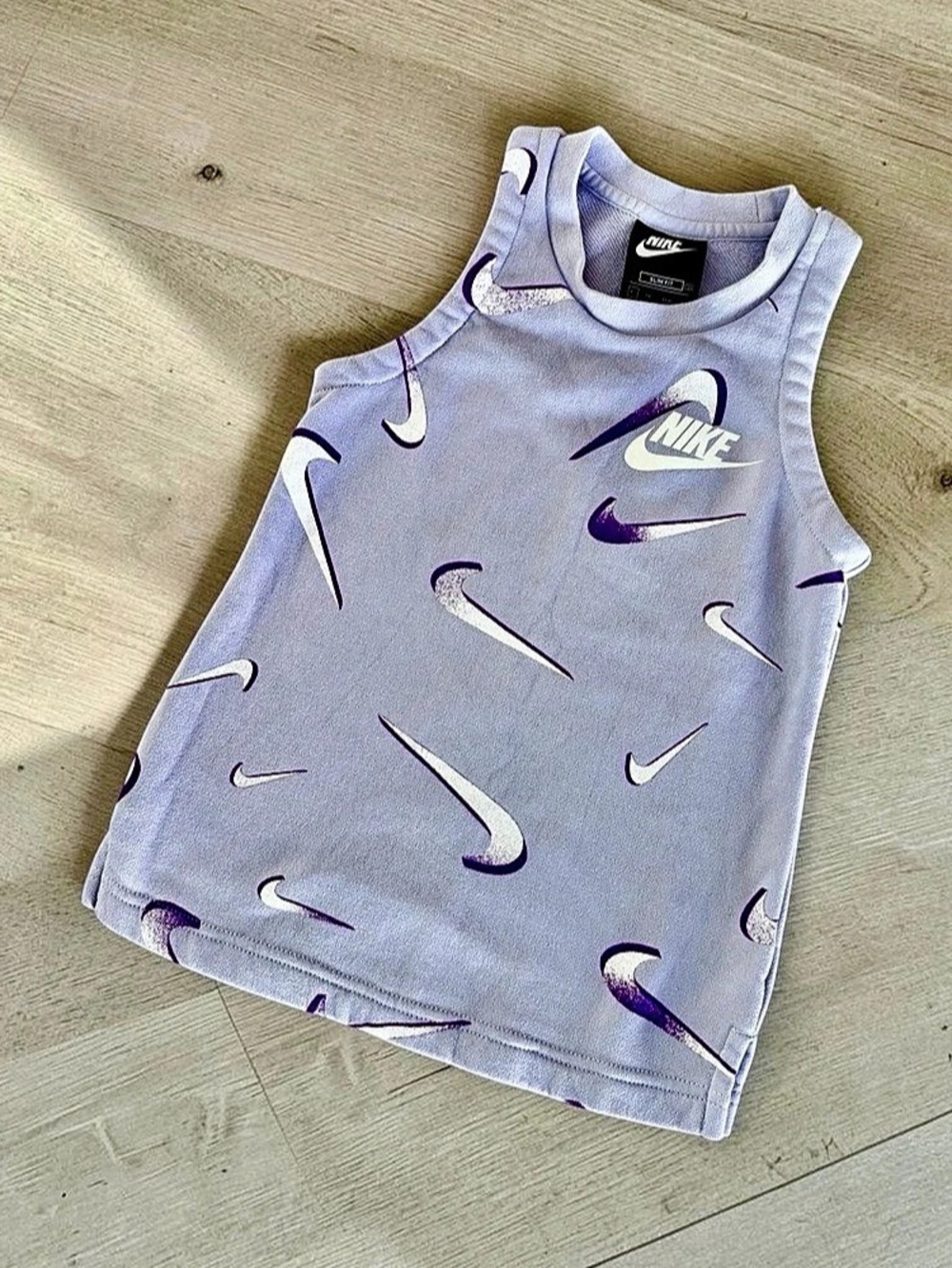 Nike Dri-FIT Swoosh Tank Top Girls XS Purple & White
